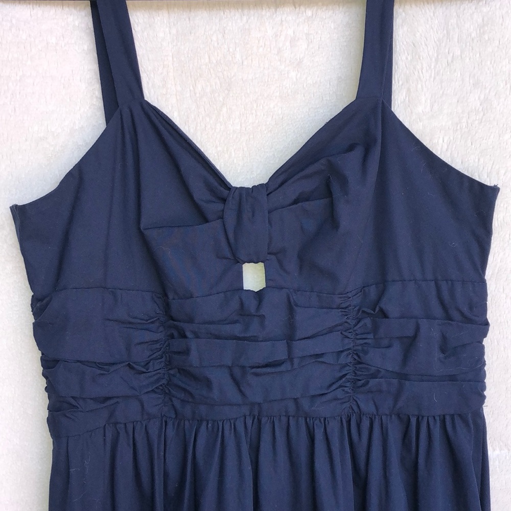 Navy Blue Midi Bowtie Dress